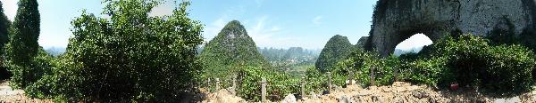 Panorama(s) of View northeast from Moon Hill, Yangshuo